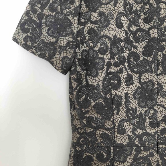 Banana Republic Grey Lace Patterned Midi Dress size 4 - Picture 3 of 10
